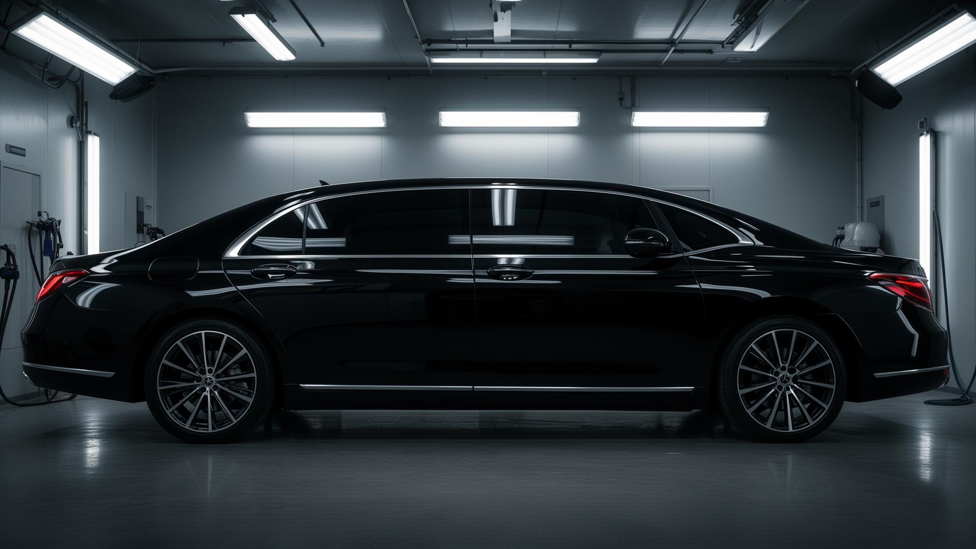 Before — ceramic window tint on a dark sedan in Mississauga